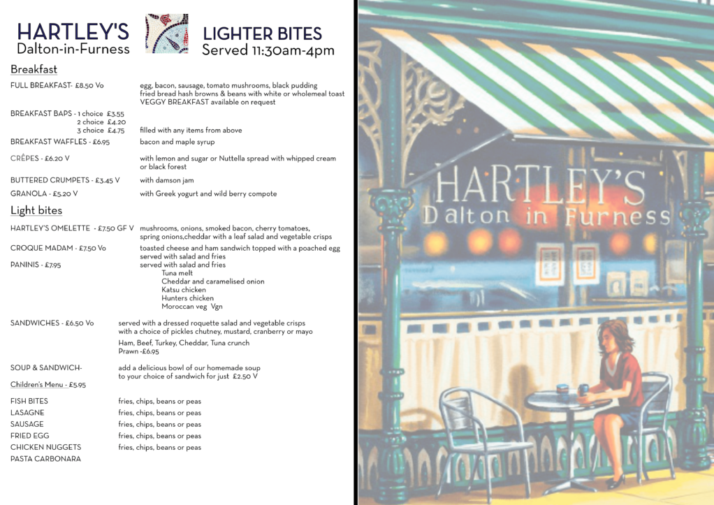 Hartley's Restaurant, DaltoninFurness Mediterranean Dining in Cumbria